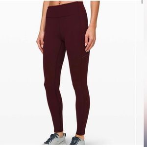 Lululemon Speed Up Tight 28” Leggings Size 4 Garnet Burgundy Color